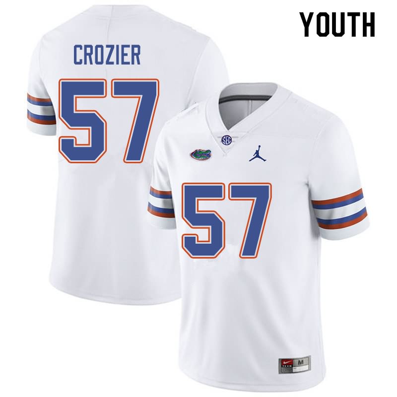 Youth NCAA Florida Gators Coleman Crozier #57 Stitched Authentic Jordan Brand White College Football Jersey RCZ1765QP